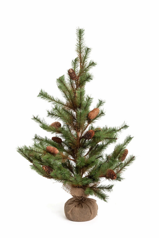 Árbol de Pino con Piñas Base Yute