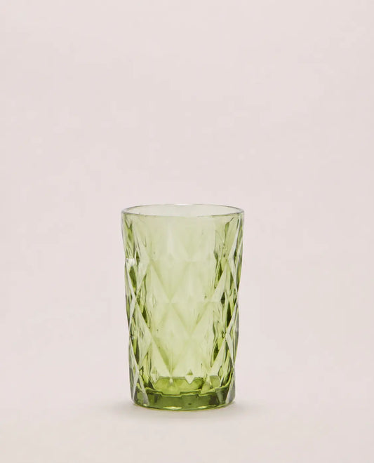 Vaso de Cristal Tallado Verde