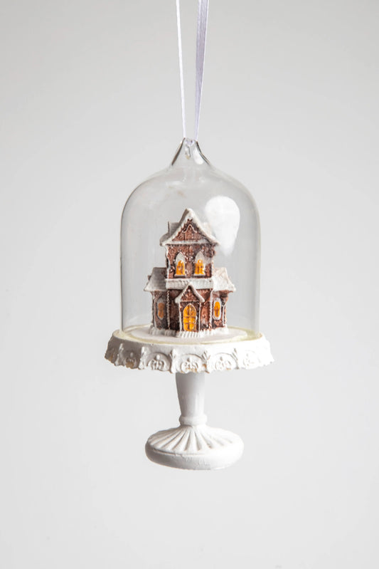 Campana de Cristal Casita de Jengibre Navideña