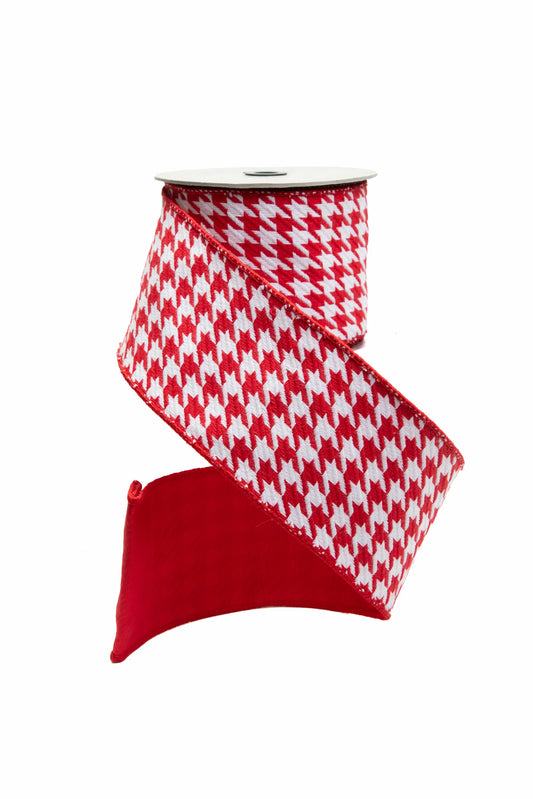 Listón Pata de Gallo Rojo y Blanco