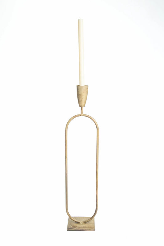 Candelabro Trompeta de Metal Oro Viejo para Velas