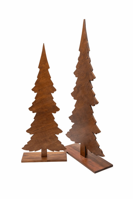Set de 2 Pinos Decorativos de Madera Gigantes