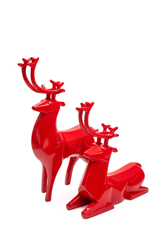Par de Renos Rojos Decorativos