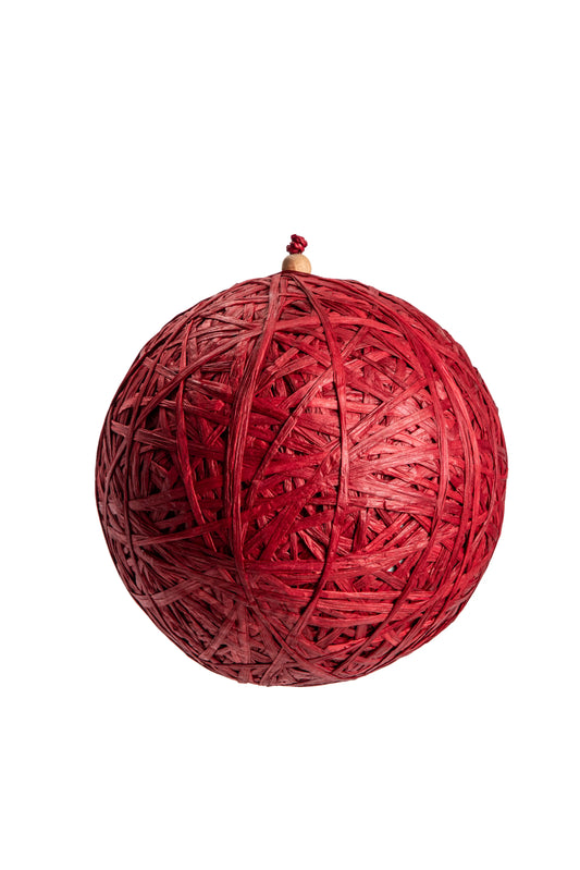 Esfera Navideña de Rafia Roja 20cm