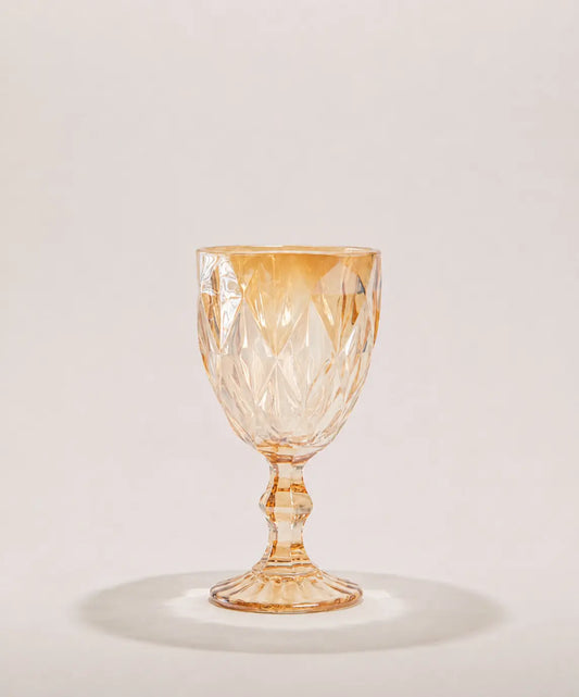 Copa de Cristal Tallado Rosa