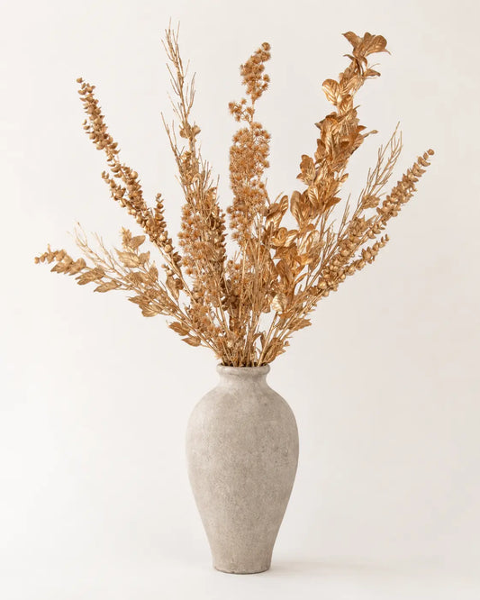 Ramo de Follaje Seco Oro Metálico 116cm
