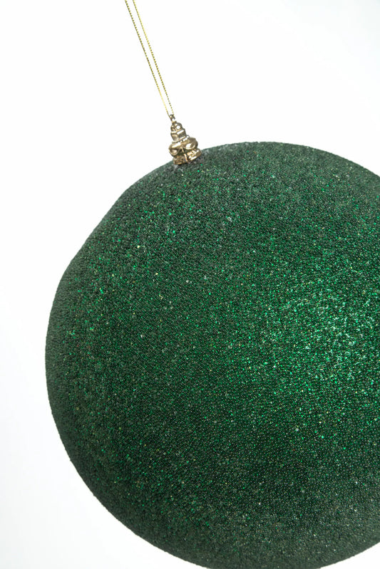 Esfera Navideña con Cuentas Verde Glitter