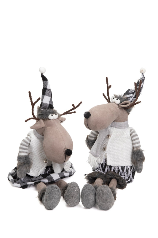 Pareja de Alces Sentados Tartán