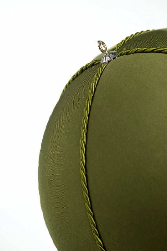 Esfera Navideña Terciopelo Verde Musgo