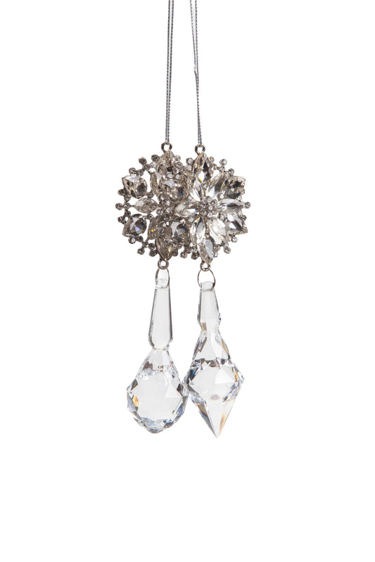 Colgante Medallón Cristal Set de 2 Plata 13 cm