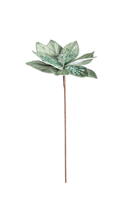 Flor de Nochebuena Verde en Terciopelo
