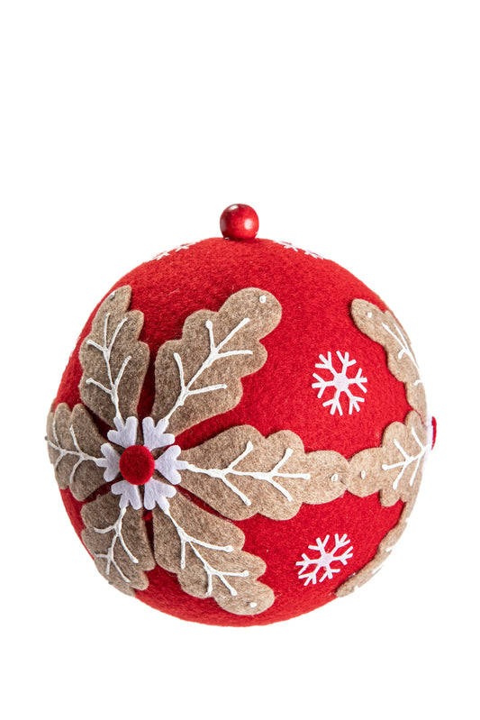 Esferas Navideñas Set de 2 Copos de Nieve en Fieltro