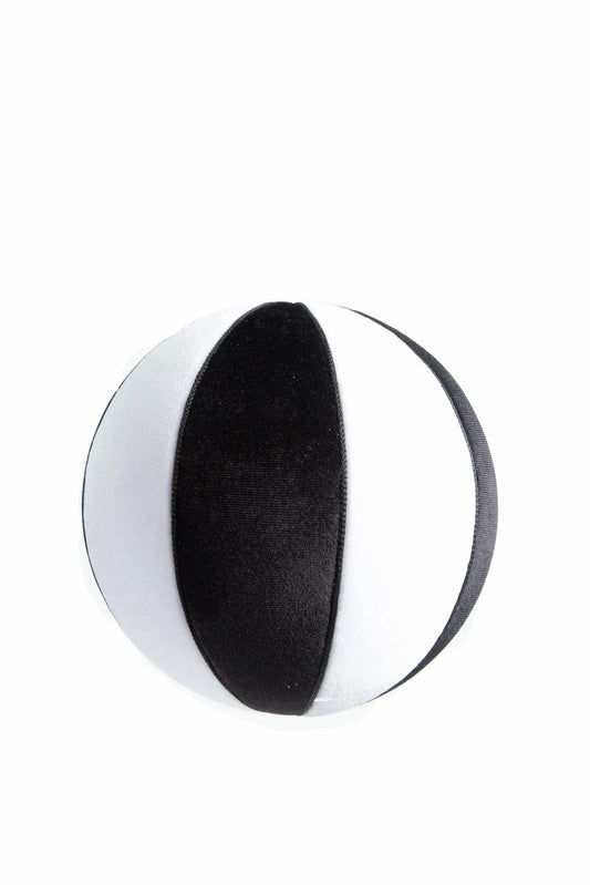 Esfera Navideña Terciopelo Caramelo Blanco y Negro