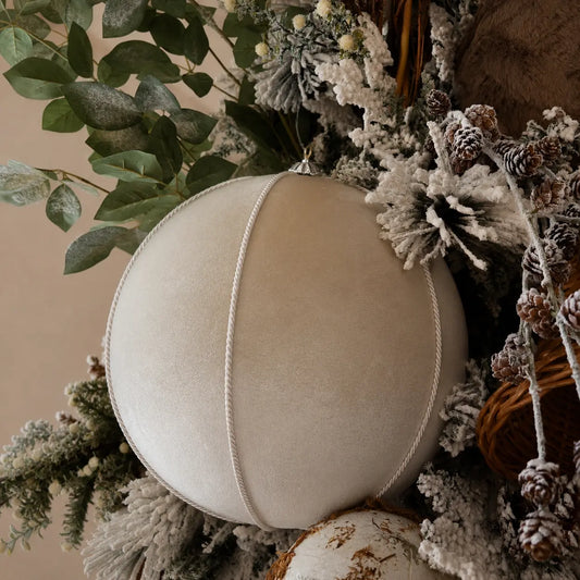 Esfera Navideña Terciopelo Beige
