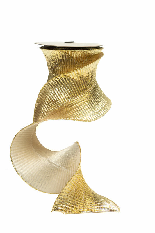 Listón Espiral Metálico Dorado