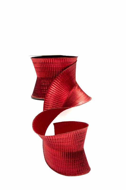 Listón Espiral Metálico Rojo