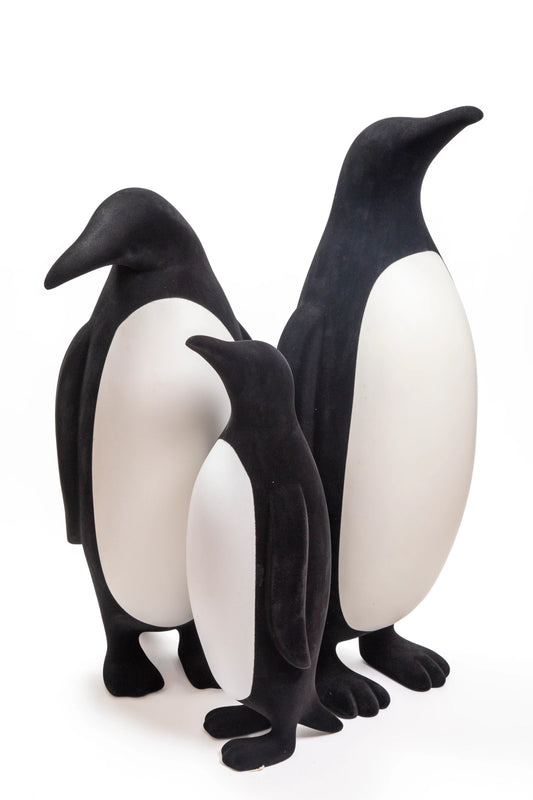 Familia de Pingüinos Decorativos Terciopelo