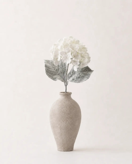 Flor Hortensia Blanca Escarchada