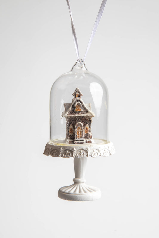 Campana de Cristal Casita de Jengibre Navideña