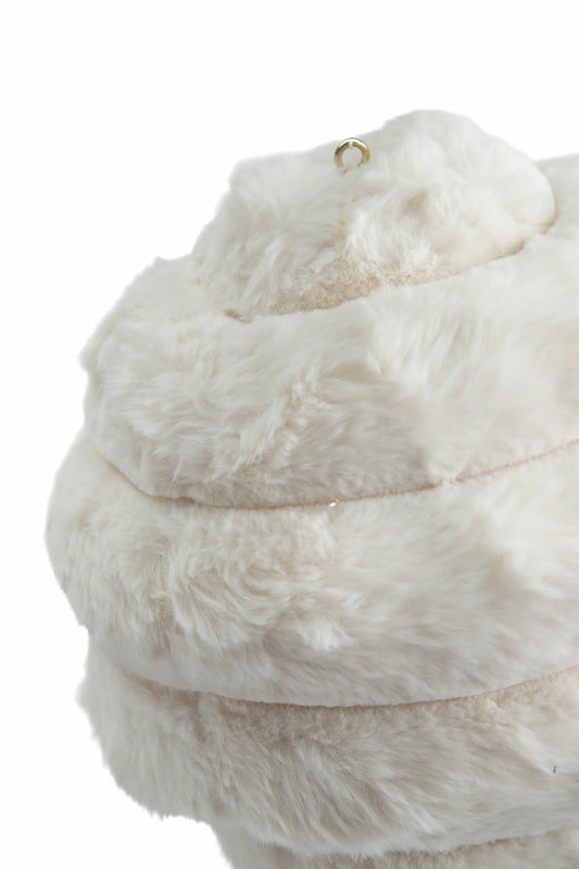 Esfera Navideña Peluche Panal Beige