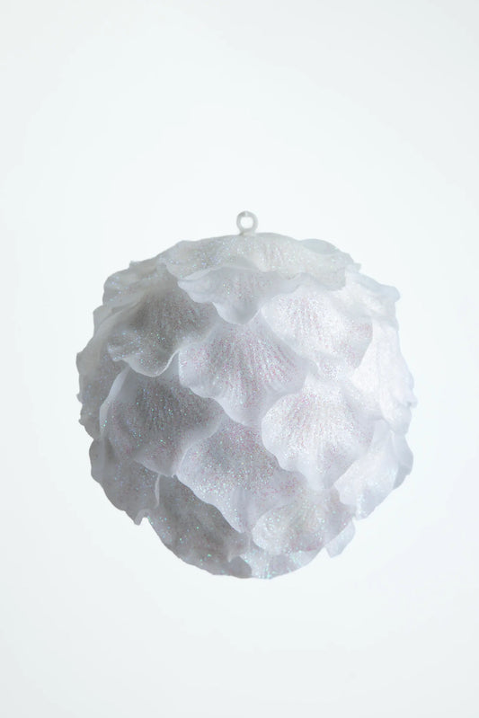 Esfera Navideña Pétalos Blanca