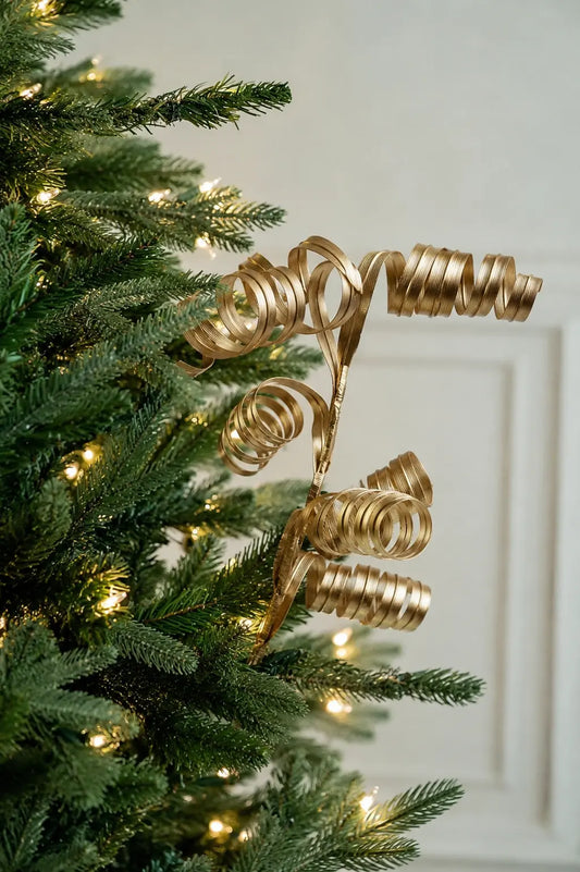 Vara Decorativa de Espirales Metálicas Doradas 65cm