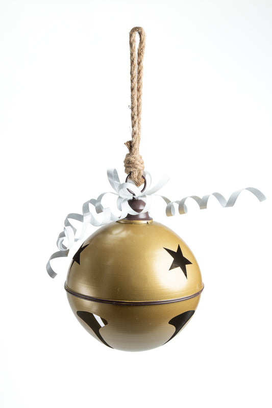 Cascabel Decorativo Navideño con Estrellas y Listón