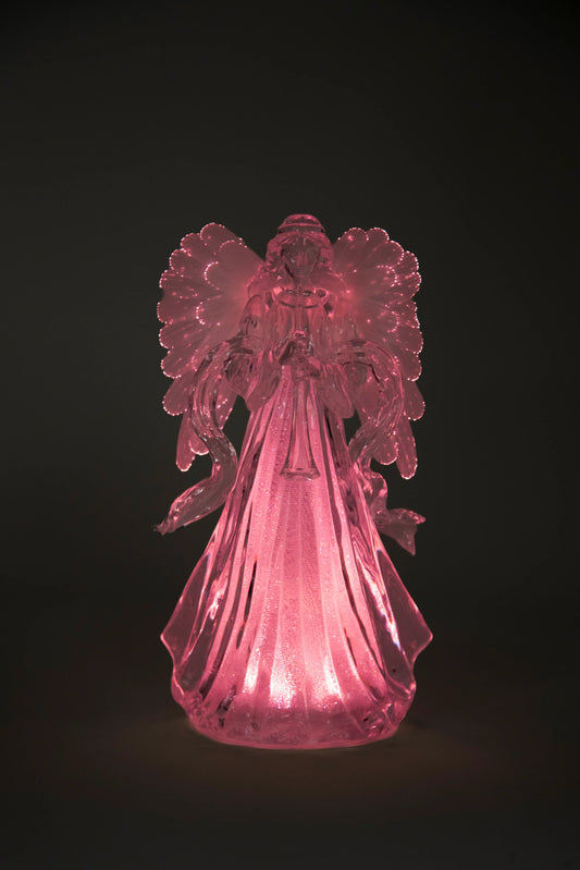 Figura de Ángel Iluminado de Acrílico con Luces LED