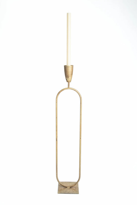 Candelabro Trompeta de Metal Oro Viejo para Velas