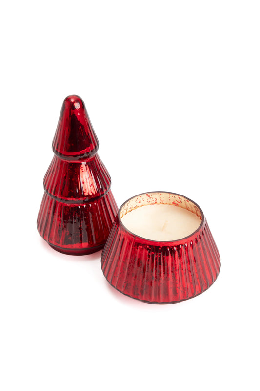 Vela Decorativa en Cristal con Forma de Árbol de Pino
