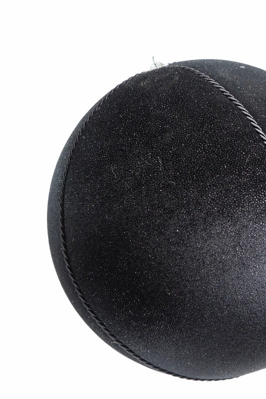 Esfera Navideña Terciopelo Negro con Brillantina