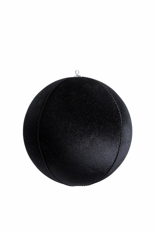 Esfera Navideña Terciopelo Negro con Brillantina