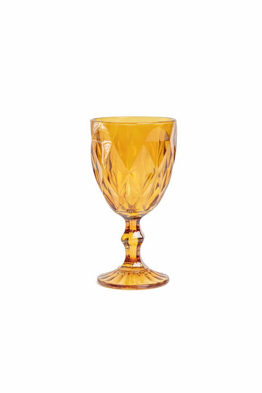 Copa de Cristal Tallado Ámbar