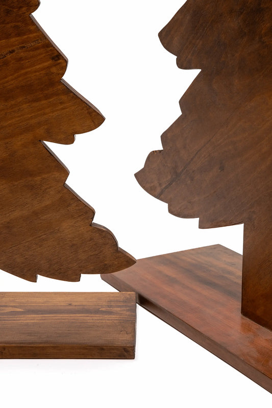 Set de 2 Pinos Decorativos de Madera Gigantes