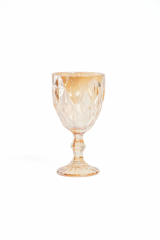 Copa de Cristal Tallado Rosa