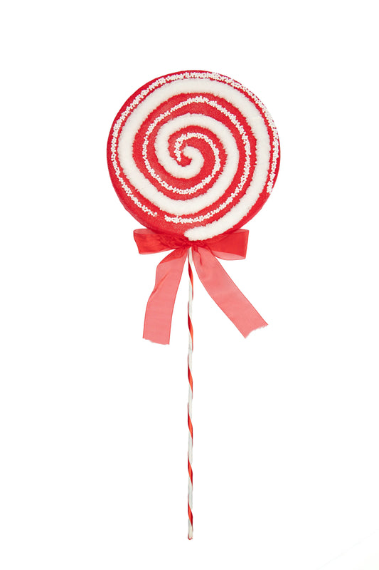 Paleta Decorativa Navideña Roja y Blanca