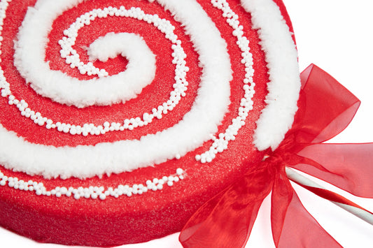 Paleta Decorativa Navideña Roja y Blanca
