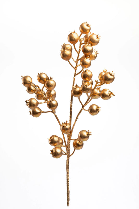 Vara Decorativa de Berries Dorados 74cm