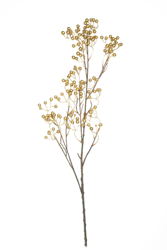 Vara Decorativa de Berries Dorados en Racimo 89cm