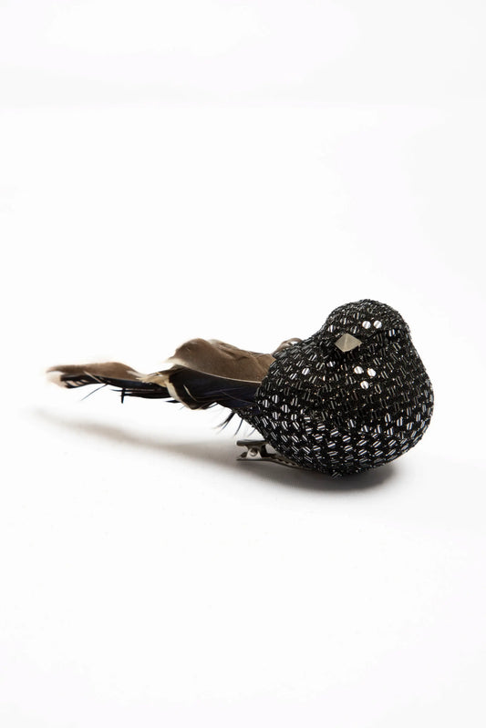 Set de 3 Pájaros con Clip Plata y Negro