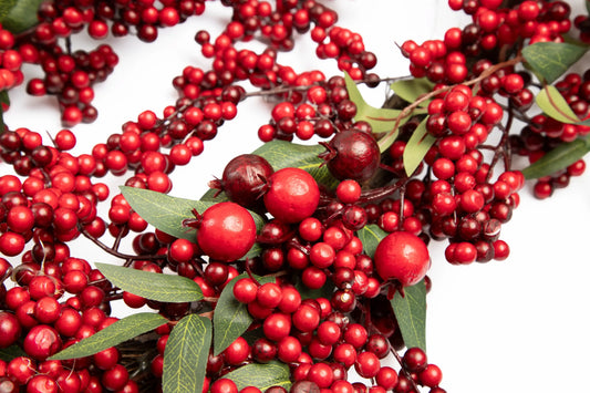 Guirnalda Artificial de Berries Rojos y Eucalipto 175cm