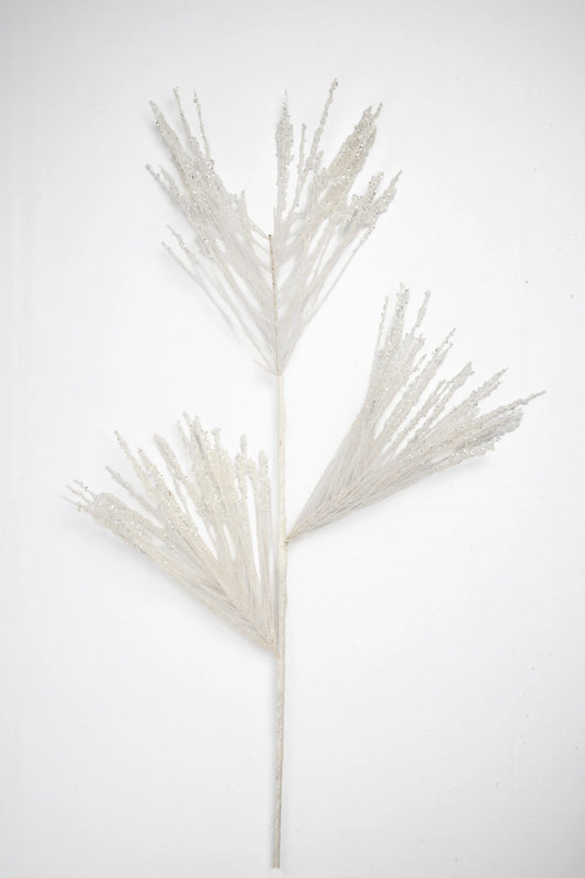 Vara de Agujas Largas Escarchadas Blanca