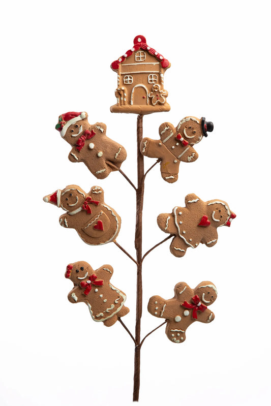 Vara Decorativa Casita y Muñecos de Jengibre 61 cm