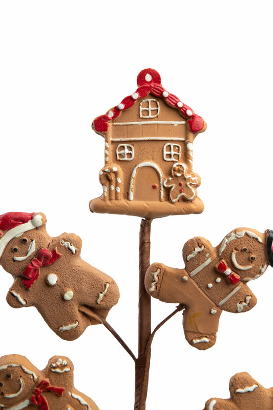 Vara Decorativa Casita y Muñecos de Jengibre 61 cm