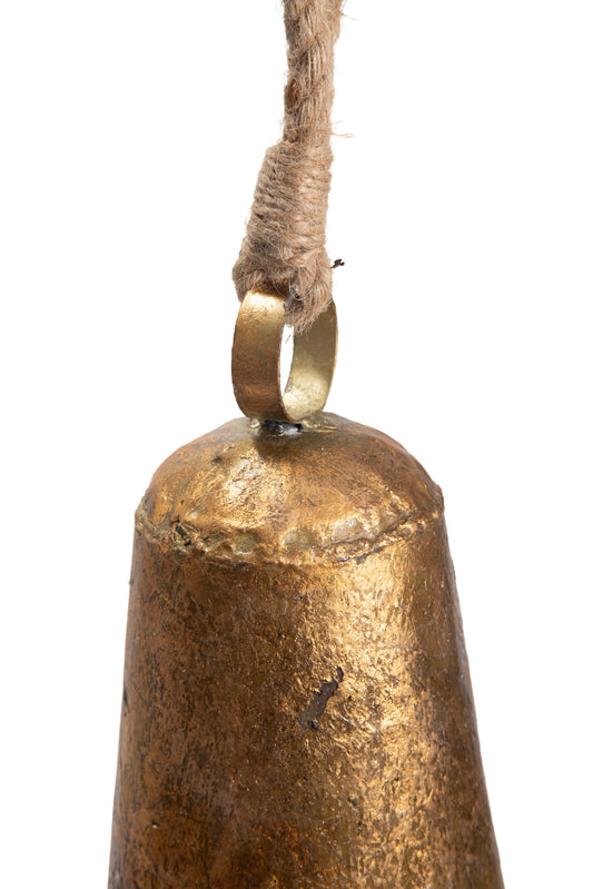 Colgante Campana Metal Oro Viejo 30 cm