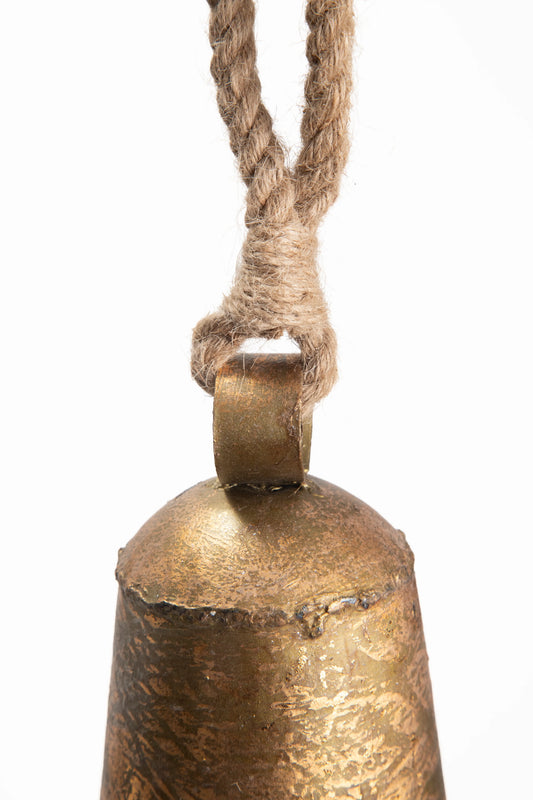 Colgante Campana Metal Oro Viejo 20 cm