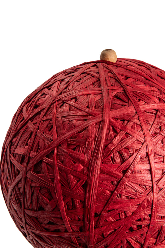 Esfera Navideña de Rafia Roja 20cm