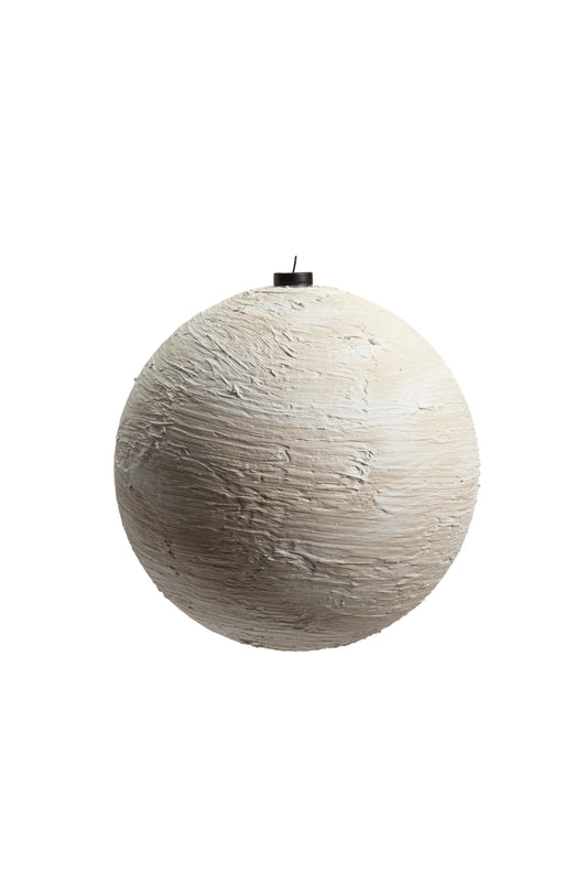 Esfera Navideña Blanca Textura Rústica 25 cm