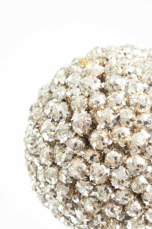 Esfera Navideña con Brillantina Dorada