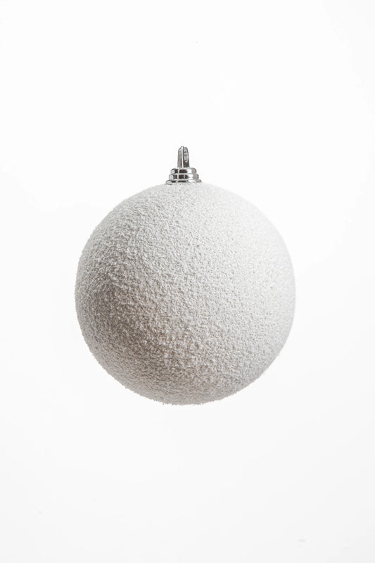 Esfera Navideña Blanca Efecto Nevado 20 cm